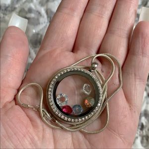 💗Origami Owl-like interchangeable silver necklace